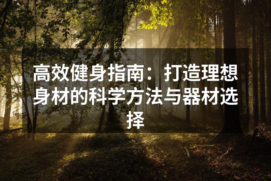 高效健身指南：打造理想身材的科学方法与器材选择